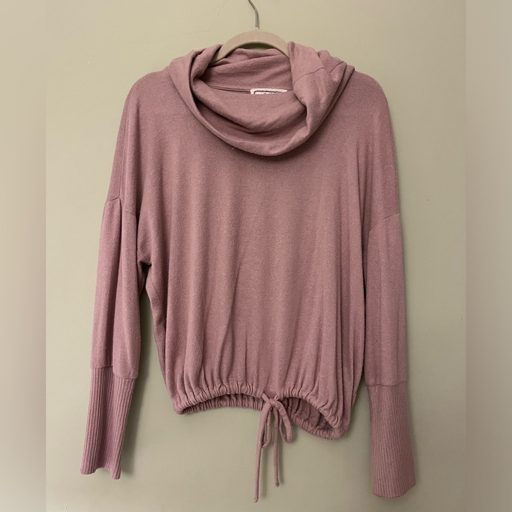 Hippie Rose Dusty Pink Cowl Neck Sweater